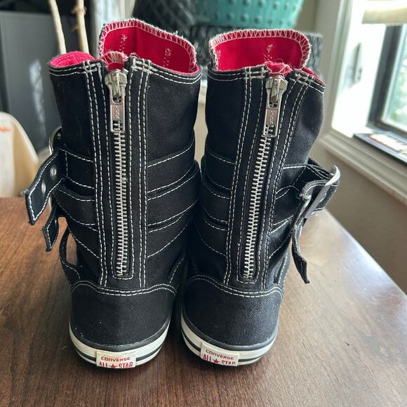 Converse Chuck Taylor Sydney black red buckles no laces women’s size 8 - Picture 6 of 8